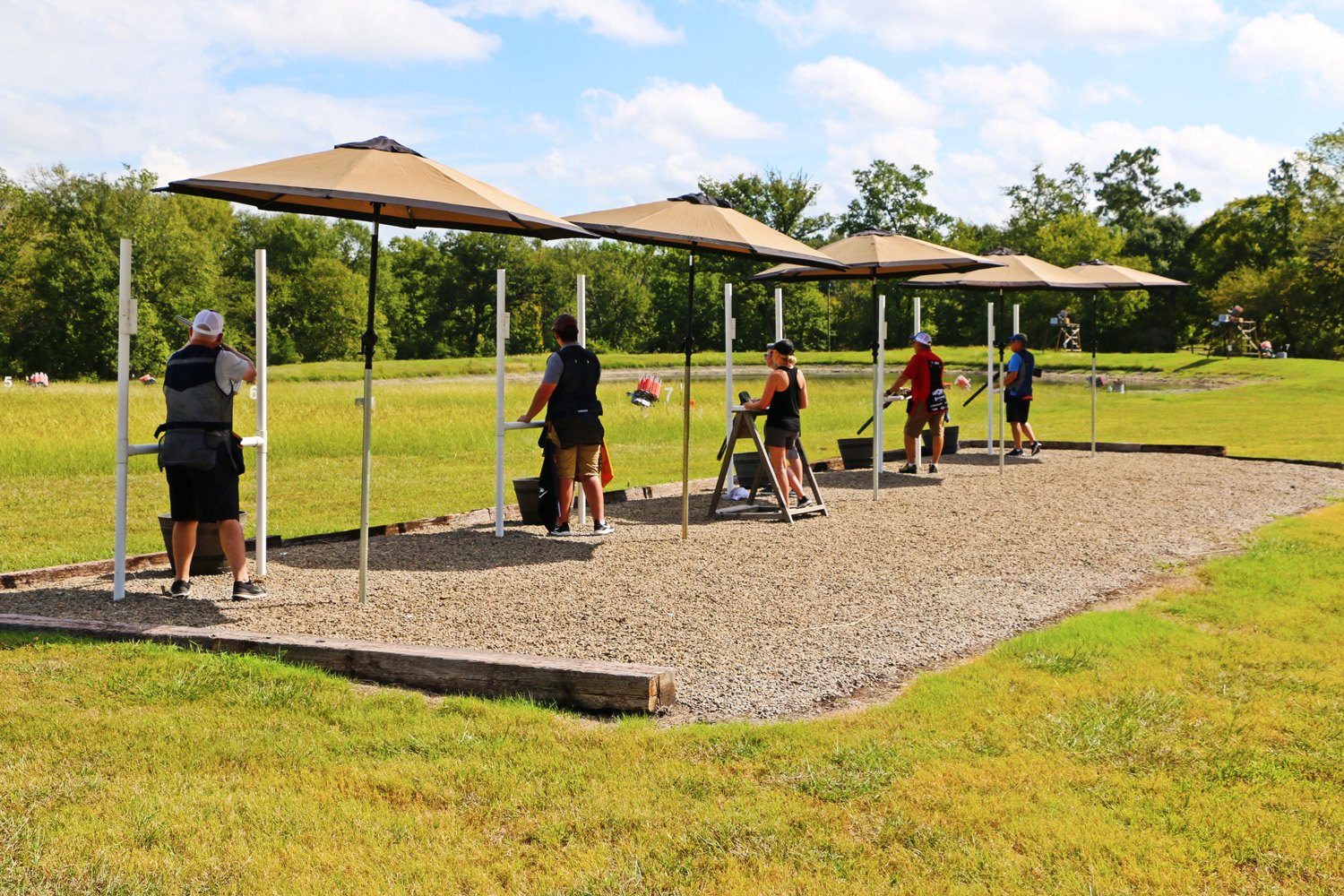 Shooters on the covered 5-stand line